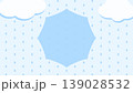 雲と雨のかわいい梅雨背景 青色レイニーシーズン素材 139028532