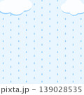 シンプルな雨粒パターンの梅雨背景 青色天気素材 139028535