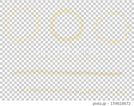 Gold particle circle and line decoration material set Gold particle circle and line decoration material set 139028672