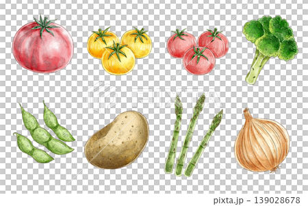 エッジの効いた野菜イラストのセット02 139028678