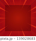 赤の放射線背景の四角フレーム付きバナー素材 139028683