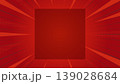 赤の放射線背景の四角フレーム付きバナー素材 139028684