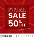 赤の放射線背景のファイナルセールバナー素材 139028685