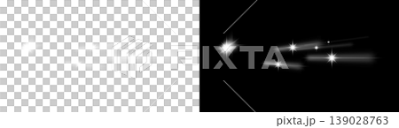 A set of transparent and black backgrounds with a white, sparkling star light effect. 139028763