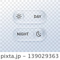 Night sun switch button glass 3d sleep liquid light moon. This ui day vector icon features white mode screen design for dark web toggle slider or digital phone interface 139029363