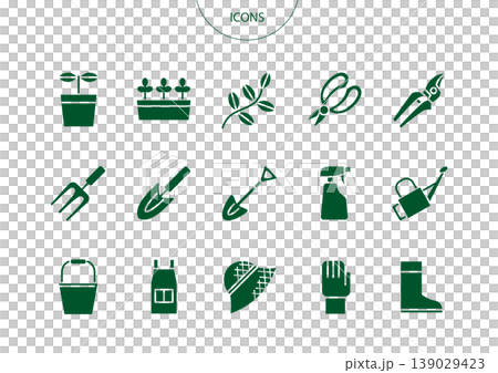 Gardening Icons Pictograms Vector Illustration Set Gardening Icons Pictograms Vector Illustration Set 139029423