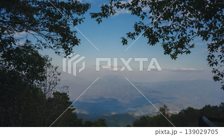 travel and people activity concept with moving of cloud and clear sky and layer of mountain travel and people activity concept with moving of cloud and clear sky and layer of mountain 139029705