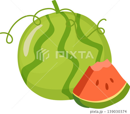 watermelon fruit illustration with slice fresh summer food watermelon fruit illustration with slice fresh summer food 139030374