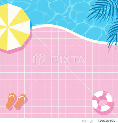 サマーセール用の夏バナー プールサイド風の爽やかな販促デザインベクターイラスト背景 サマーセール用の夏バナー プールサイド風の爽やかな販促デザインベクターイラスト背景 139030453