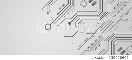 Abstract gray technology circuit board vector banner with copy space for electronics Abstract gray technology circuit board vector banner with copy space for electronics 139030665