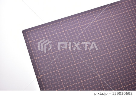 black cutting mat board on white background with line and scale measure guide pattern for art design black cutting mat board on white background with line and scale measure guide pattern for art design 139030692