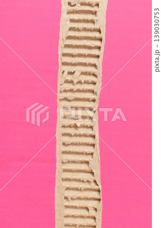 tear pink cardboard box texture background, recycle material 139030753