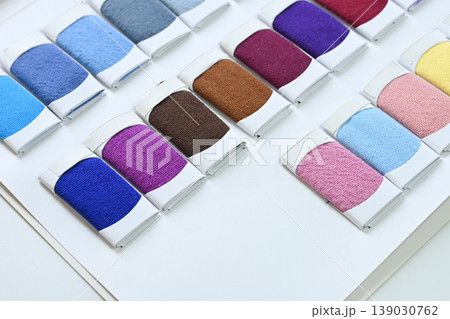 sample color shade of colorful fabric textile of clothing industry sample color shade of colorful fabric textile of clothing industry 139030762