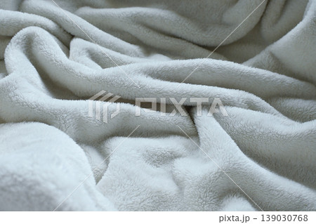 white soft fluffy blanket textile 139030768