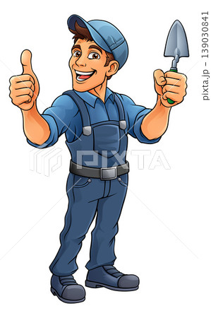 Bricklayer Mascot Tool Mason Construction Mascot 139030841