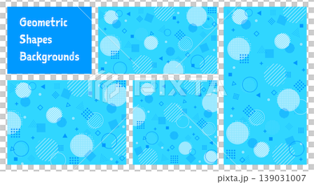 A set of pop-art geometric backgrounds. Cute and adorable blue polka dot and stripe patterns. A set of pop-art geometric backgrounds. Cute and adorable blue polka dot and stripe patterns. 139031007