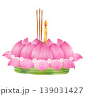 Krathong, lotus, banana green leaf material. Loy Krathong festival in Thailand. 139031427
