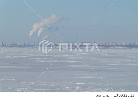 Surface of a frozen river 139032313