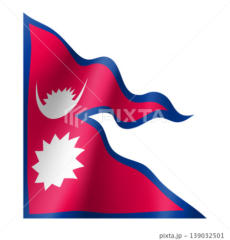 Nepal national flag. Patriotic symbol in official country colors. Illustration of Asian state flag. Vector icon 139032501