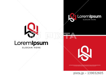 Minimalist letter S W monogram logo design template 139032605