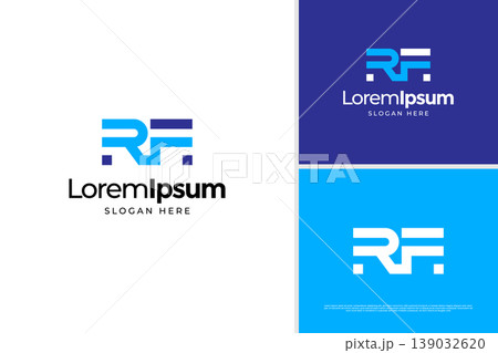 Abstract letter R F logo design concept. Initial RF or R F business logo design template Abstract letter R F logo design concept. Initial RF or R F business logo design template 139032620