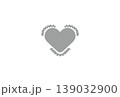小刻みに震えるハートのモノクロアイコン 139032900
