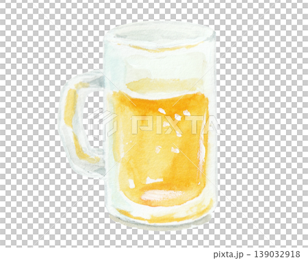水彩絵の具で描いたシンプルなジョッキビールのイラスト 水彩絵の具で描いたシンプルなジョッキビールのイラスト 139032918