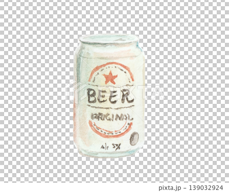 A simple illustration of a beer can painted with watercolors. A simple illustration of a beer can painted with watercolors. 139032924