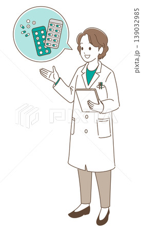 薬の説明をする女性薬剤師 薬の説明をする女性薬剤師 139032985