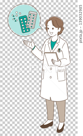薬の説明をする女性薬剤師 薬の説明をする女性薬剤師 139032985