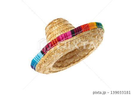 Colorful sombrero for Cinco de Mayo, isolated, PNG Colorful sombrero for Cinco de Mayo, isolated, PNG 139033181