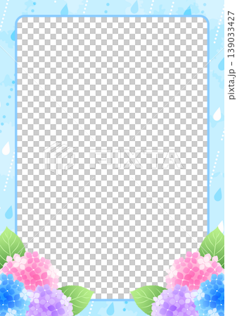 雨季相框,繡球花,雨,風景,垂直版 雨季相框,繡球花,雨,風景,垂直版 139033427