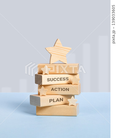 Development business growth processes are staged of wooden stars, wooden blocks with words plan, action, success. Business progress, strategic development of a company, startup. Business concept Development business growth processes are staged of wooden stars, wooden blocks with words plan, action, success. Business progress, strategic development of a company, startup. Business concept 139033605