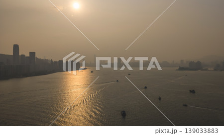 April 18 2026 Hong Kong Golden Harbour Sunset Skyline April 18 2026 Hong Kong Golden Harbour Sunset Skyline 139033883