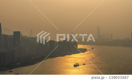 April 18 2026 North Point Harbour Skyline In Haze 139033887