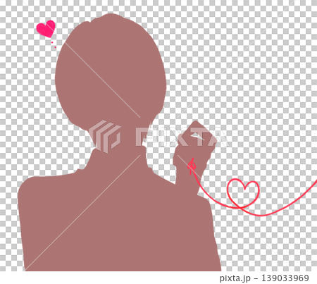 A silhouette of a man tied with the red thread of fate. A silhouette of a man tied with the red thread of fate. 139033969
