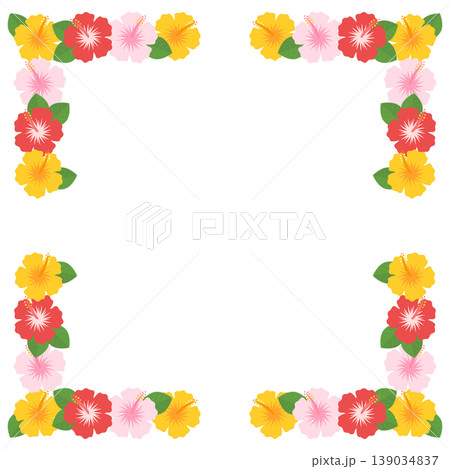 ハイビスカスのフレーム　正方形 139034837