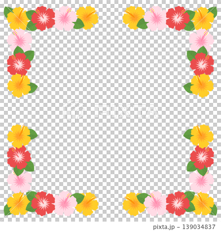 ハイビスカスのフレーム　正方形 139034837