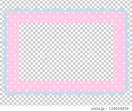 Pink rectangle frame with white polka dot pattern for card print, polaroid photo, template, poster, book cover, notepad, sticky note, memo, banner, border, postcard, standee, paper design, decoration Pink rectangle frame with white polka dot pattern for card print, polaroid photo, template, poster, book cover, notepad, sticky note, memo, banner, border, postcard, standee, paper design, decoration 139034858
