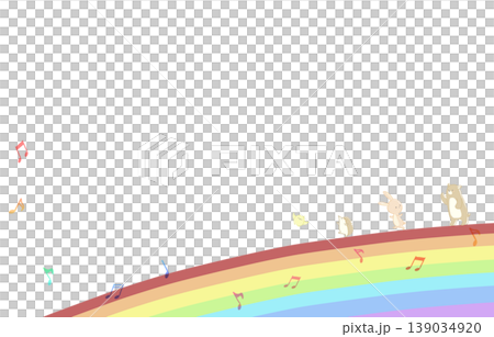 Animals walking on a rainbow Animals walking on a rainbow 139034920