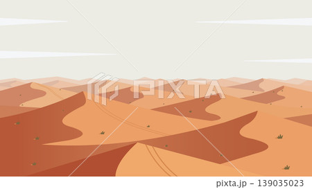Dunes Rolling Through Silent Wilderness Flat Design 139035023