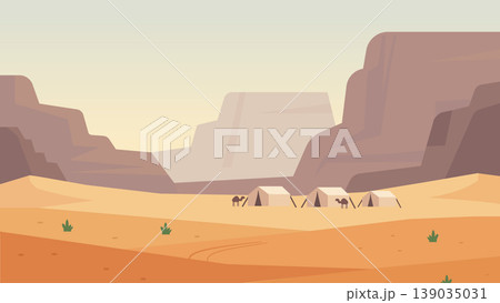 Canyon Walls Guard Tiny Desert Shelter Flat Design Canyon Walls Guard Tiny Desert Shelter Flat Design 139035031