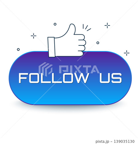 Follow Us button with thumb up 139035130