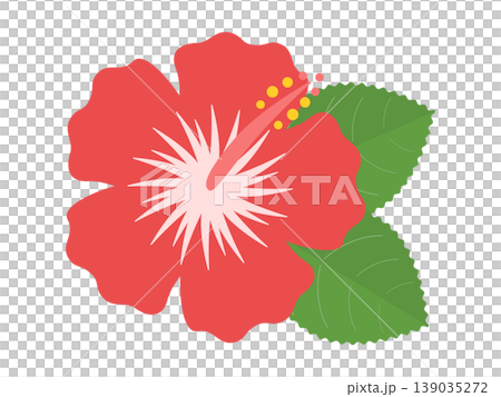 ハイビスカスのアイコン　レッド 139035272