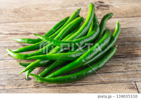 Green chili peppers Green chili peppers 139035310