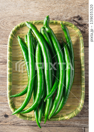 Green chili peppers Green chili peppers 139035320