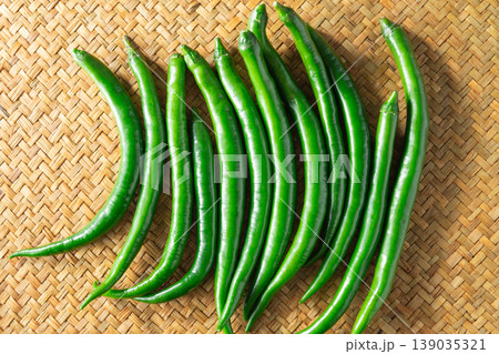 Green chili peppers Green chili peppers 139035321