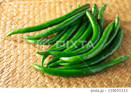 Green chili peppers Green chili peppers 139035323