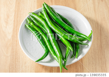 Green chili peppers Green chili peppers 139035335