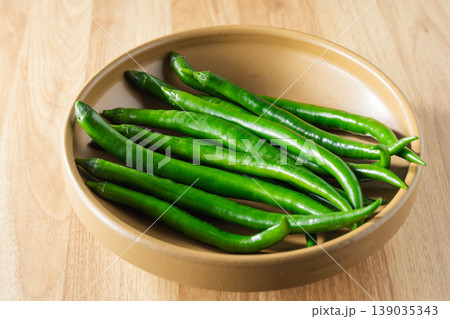 Green chili peppers Green chili peppers 139035343